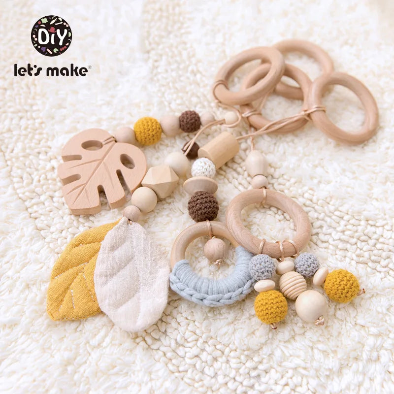 Baby Toys Wooden Play Gym Toys Nordic Baby Room Decor Wood Nursery Sensory Toy Gift Infant Room Clothes Rack Accessories Rattles