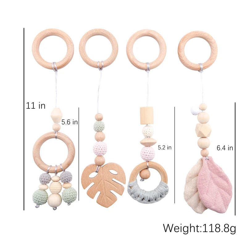 Baby Toys Wooden Play Gym Toys Nordic Baby Room Decor Wood Nursery Sensory Toy Gift Infant Room Clothes Rack Accessories Rattles