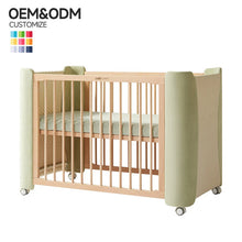 Factory Direct Handmade Wooden Baby Bed Wooden Cradle Adjustable Multi-Functional Premium Pine Wood Baby Bed with Mattress