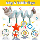 Baby Car Seat Toys Activity Stroller Toy for Boys Girls 0 3 6 9 10 12 Months, Spiral Hanging Plush Toys, Baby Stocking Stuffers