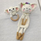 Baby Security Blanket Towel Feeding Bib Soft Towel Cotton Burping Cloth Infant Shower Gift Knitted Lovely Animal Rattle Sleep To
