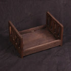 Infant Posing Sofa Retro Wood Bed Newborn Photography Props Detachable Background Baby Growth Memorial For Baby Boys Studio Use