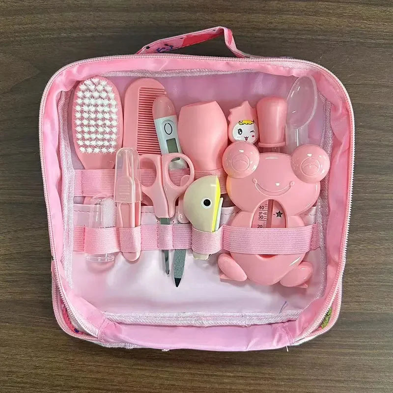 Brush Set with Hair Healthcare Baby Kit - 13PCS Essentials Wash Thermometer Nail Clipper for Newborn Care