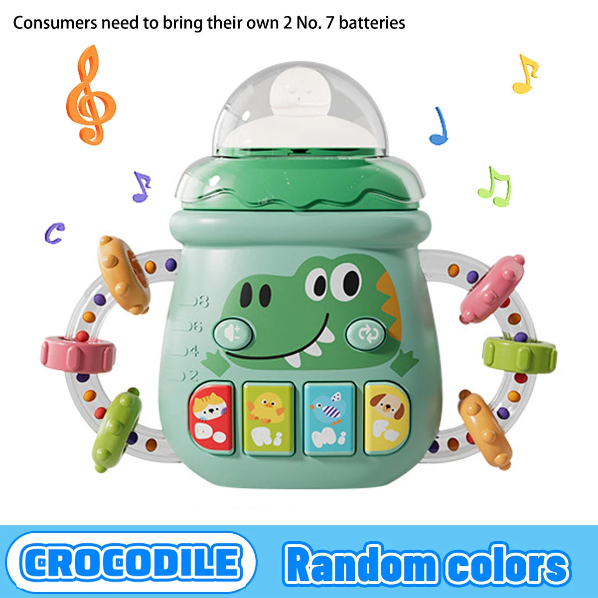 Baby Musical Feeding Bottle Pacifier For 6M+ Newborn Soft Teether Rattles Educational Toy Mobile Soothing Vocal Music Toys
