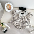 Summer Baby Clothing Set Floral Lace Collar Tops And Bloomer 2 PCS Girls Suit Toddler Tee Set