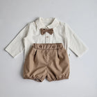 MILANCEL Toddler Baby Clothing Set Gentleman Suit Bow Blouse and Shorts Boys Clothes Suit