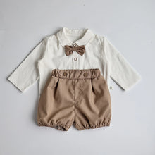 MILANCEL Toddler Baby Clothing Set Gentleman Suit Bow Blouse and Shorts Boys Clothes Suit