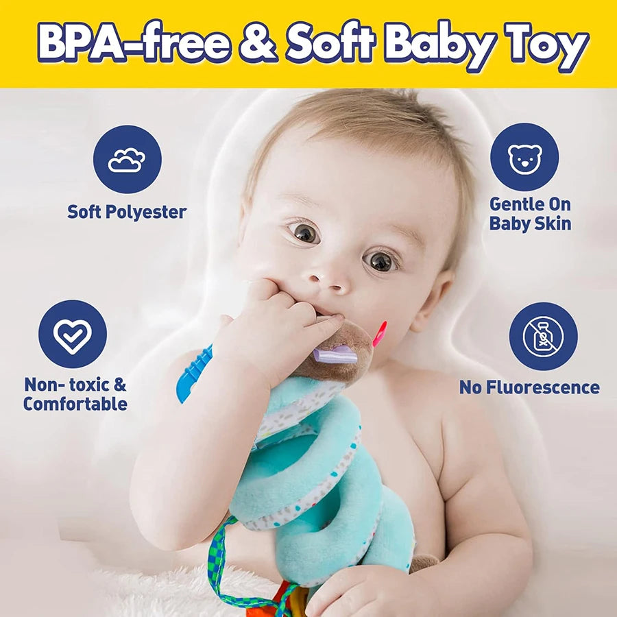 Baby Car Seat Toys Activity Stroller Toy for Boys Girls 0 3 6 9 10 12 Months, Spiral Hanging Plush Toys, Baby Stocking Stuffers