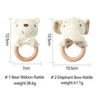 Baby Rattle Toys Cute Bear Crochet Animal Toys Cartoon Wooden Teether Baby Mobile Crib Product Wooden Newborn Rattle Toys