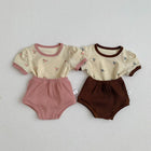 MILANCEL 2023 Summer Baby Clothing Set Floral Tee And Bloomer2 Pcs Suit Baby Clothes