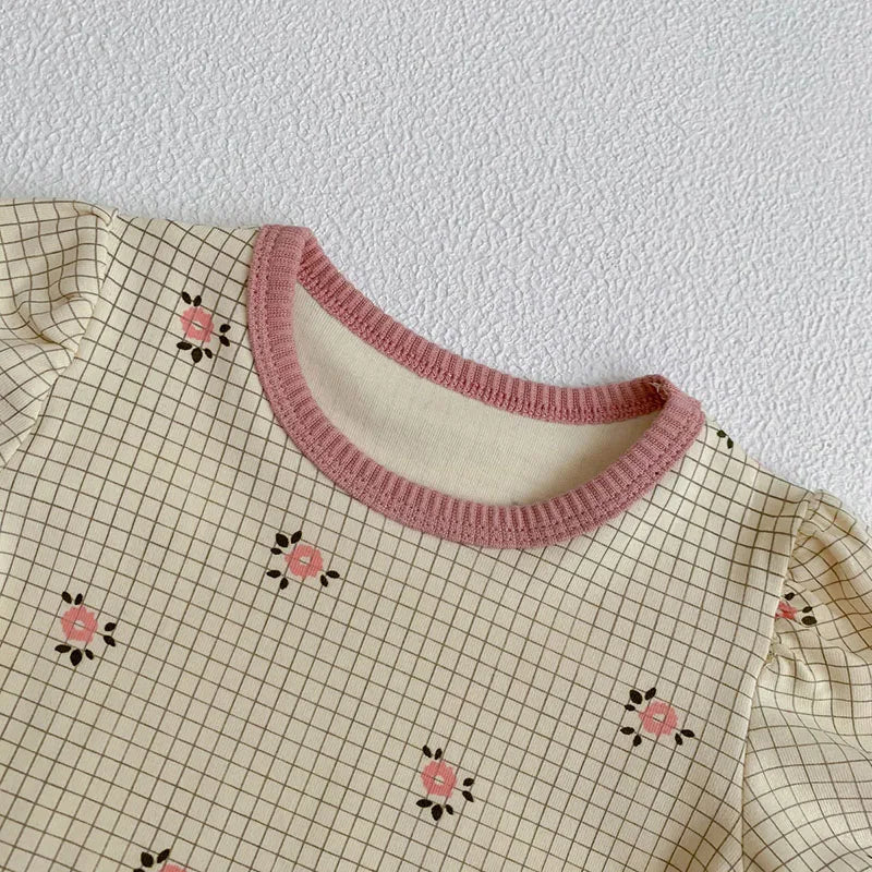 MILANCEL 2023 Summer Baby Clothing Set Floral Tee And Bloomer2 Pcs Suit Baby Clothes