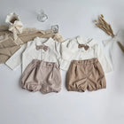 MILANCEL Toddler Baby Clothing Set Gentleman Suit Bow Blouse and Shorts Boys Clothes Suit